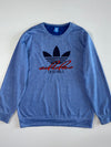 Vintage Adidas Originals Embroidered Trefoil Script Sweatshirt – Heather Blue (L)