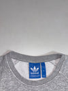 Adidas Originals | Grey Snakeskin Texture Big Trefoil Crewneck Sweatshirt (S)