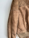 Vintage Brown Sheepskin Shearling Aviator Bomber Jacket (S)