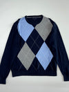 Tommy Hilfiger Classic Argyle Knit Sweater – Navy/Blue/Grey (M/L)