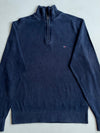 Tommy Hilfiger Navy Quarter-Zip Premium Cotton Sweater (S)