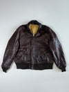 Vintage Schott Brown Leather Flight Bomber Jacket (XL/2XL)