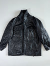 Vintage Black Leather Utility Field Jacket (2XL)