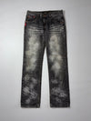 Oni Arai Black Acid Wash Paint Splatter Denim Jeans (W:33) (L:43.5)