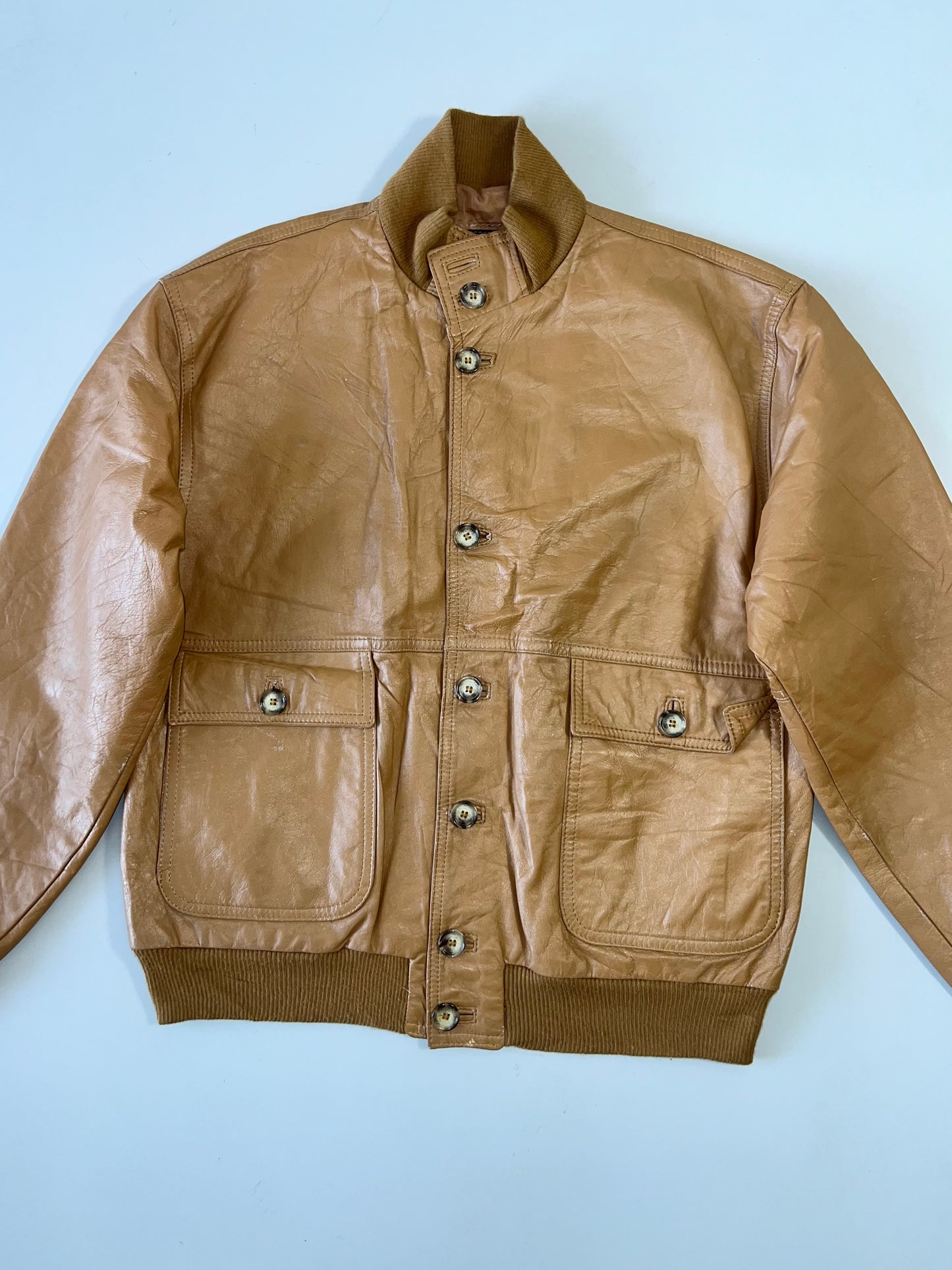 ZPera pelle Made in Italy Original Leather Jacket (DESIGNER) (L)