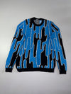 Kenzo Paris Blue Black Abstract Jacquard Knit Sweater – (M)