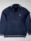 Hugo Boss | Quarter Zip Knit Sweater Navy | (L)
