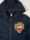 Vintage Ed Hardy Black Tiger Rhinestone Zip-Up Hoodie Women’s (S)