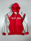 Adidas | Red Grey Colorblock Full Zip Hoodie | (L)