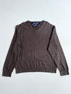 Tommy Hilfiger Cotton Cashmere V-Neck Sweater – Brown (XL)