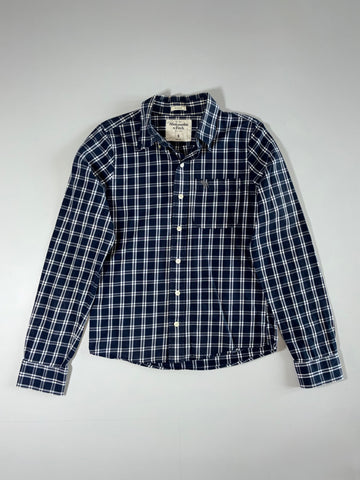 Abercrombie & Fitch Muscle Fit Check Shirt – Navy/White (S)