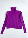 Polo Ralph Lauren Women's Purple Cable Knit Turtleneck Sweater women’s(XS)