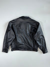 Vintage Heritage Skull Engine Black Leather Bomber Jacket (M)