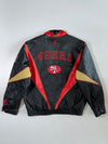 90s Vintage Pro Player San Francisco 49ers Genuine Leather Jacket Black Red NFL Embroidered  (XL/2Xl)