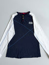 Vintage Onitsuka Tiger Raglan Henley Long Sleeve – Navy/White (M)