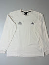 Adidas White “Three Stripes” Long Sleeve Tee (L)