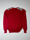 Burberry London | Nova Check Shoulder Knit Sweater Red | (M)