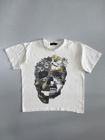 BoohooMAN | Floral Skull Graphic Tee | Off-White (L)
