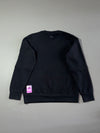 Adidas Black Crewneck Sweatshirt with Chest Logo & 3-Stripe Sleeves – (M)