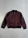 McDonnell Douglas T-45A Goshawk Military Aviation Embroidered Back Patch Acetate Satin Bomber Jacket Burgundy (XL)