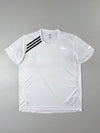 Adidas AeroReady Running T-Shirt — White 3-Stripe (L)