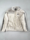 Vintage Adidas Cream Sherpa Fleece Zip-Up Jacket (S)