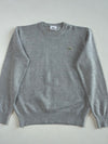 Lacoste Heather Grey Crewneck Knit Sweater with Croc Logo (S)