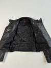 Vintage Bomb Boogie Black Leather Racing Patch Biker Jacket (XS)