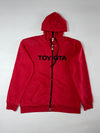 Toyota Embroidered Spellout Full Zip Hoodie – Red – (XL)
