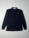 Vintage Tommy Hilfiger Black Long Sleeve Polo Shirt (L)