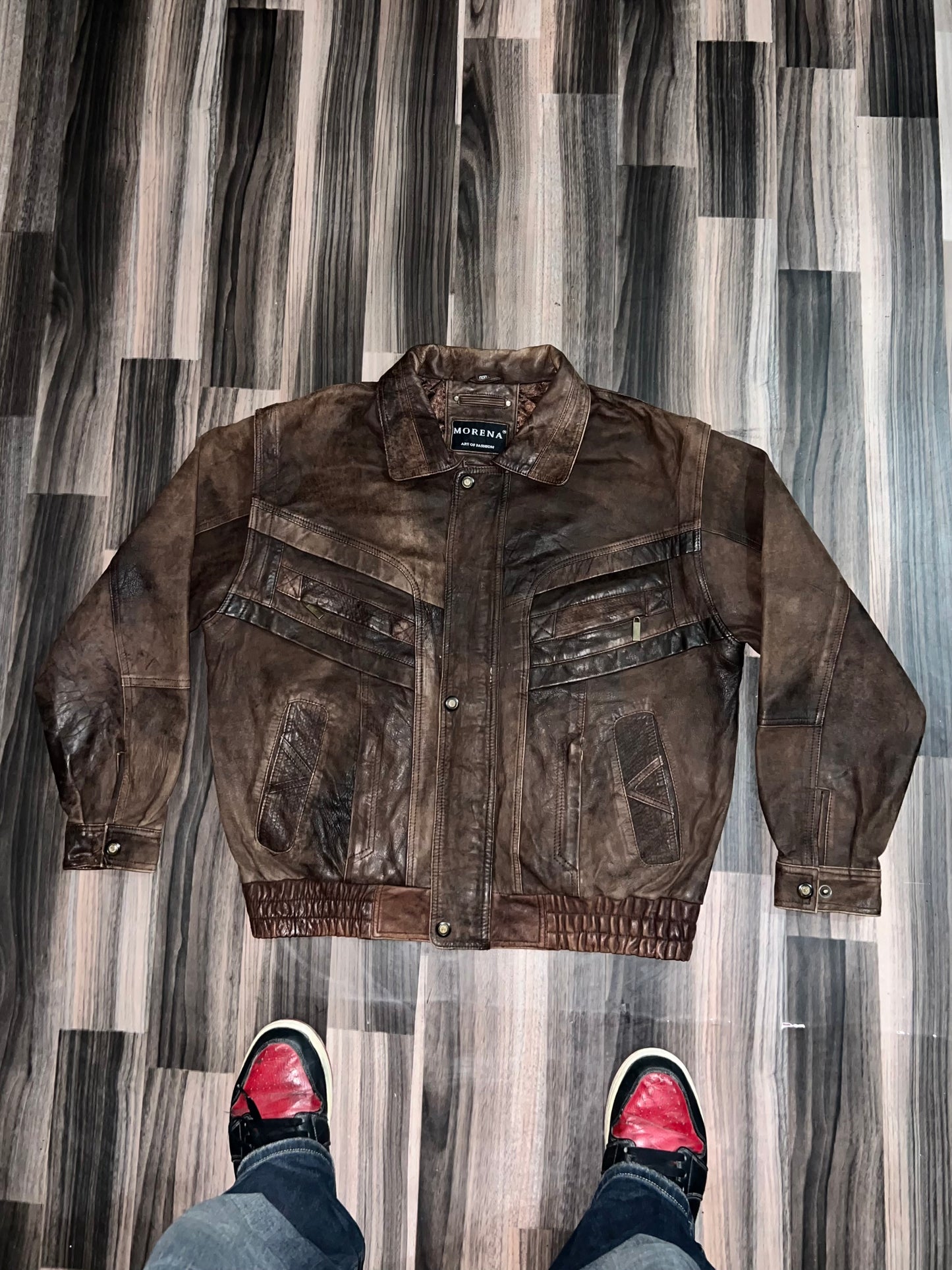 Z*DETACHABLE SLEEVES(make it half jacket) Original Leather (L/XL)