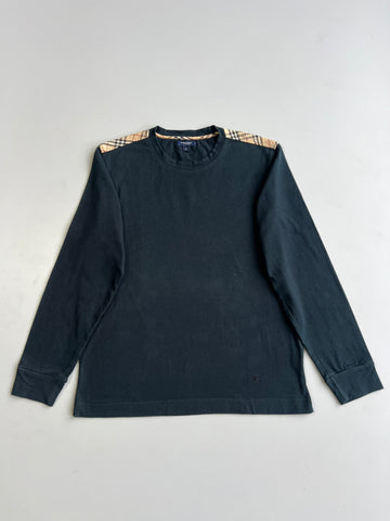 Burberry London Nova Check Shoulder Panel Long Sleeve T-Shirt (M)