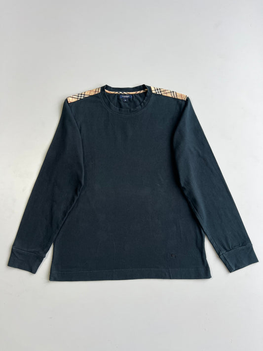 Burberry London Nova Check Shoulder Panel Long Sleeve T-Shirt (M)