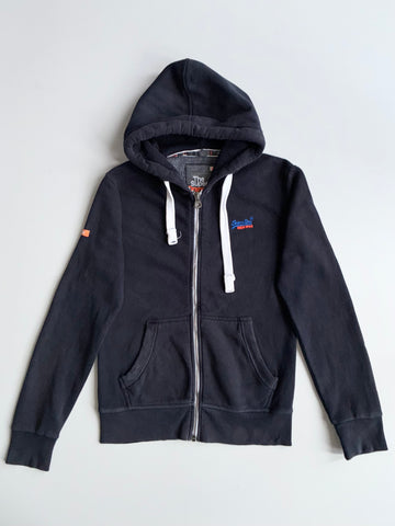 Superdry Orange Label Zip-Up Hoodie – Black (M)