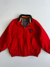 Polo Ralph Lauren 100% Wool Crest Shield Patch Striped Knit Collar Red Bomber Jacket (M)