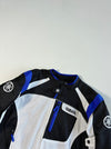 Yamaha Mesh Motorcycle Riding Jacket White/Black/Blue, Reflective Strip Padded (M)