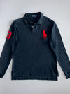 Polo Ralph Lauren Big Pony Long Sleeve Polo — Black/Red (Custom Fit) (L)