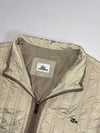Lacoste Quilted Zip Jacket  Beige Vintage Bomber Style (L)