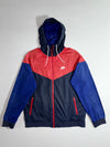 Nike Windrunner Navy Red Royal Blue Hooded Windbreaker Jacket  (XL)