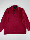 Tommy Hilfiger | Vintage 90s Maroon Crest Long Sleeve Polo | (2XL)