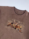 Outdoorsman Embroidered Deer & Duck Hunting Crewneck Sweatshirt – Brown (3XL)