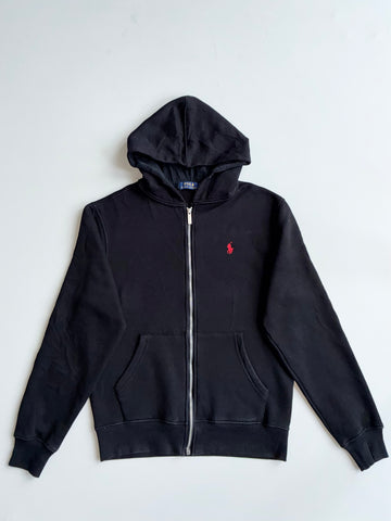 Polo Ralph Lauren | Black Red Pony Zip Hoodie | (M)