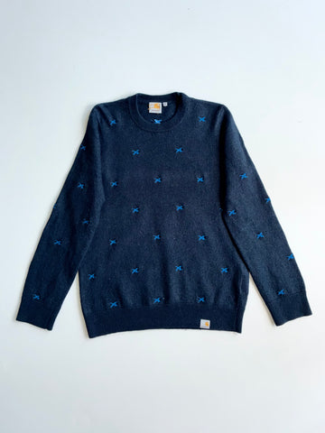 Carhartt Navy Bird Embroidered Knit Sweater – (S)
