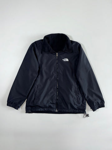 The North Face Reversible Nylon to Fleece Black Jacket, (S/M)