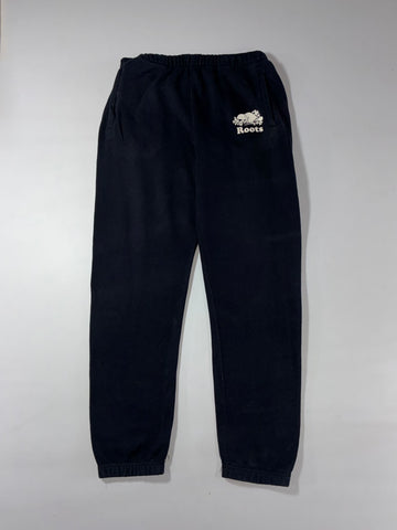 Roots Black Beaver Logo Sweatpants (W:34) (L:44)