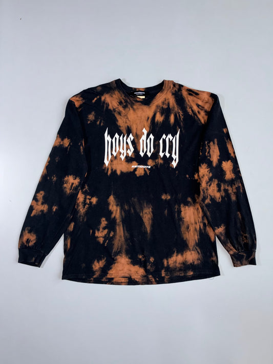 Antidote Merch | “Boys Do Cry” Tie-Dye Long Sleeve | Black/Brown (XL)