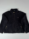 Vintage Polo by Ralph Lauren Fleece Harrington Jacket Black – Full Zip Collared (L)