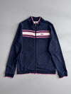FILA Vintage Track Jacket – Navy & Pink Striped Full Zip (M)