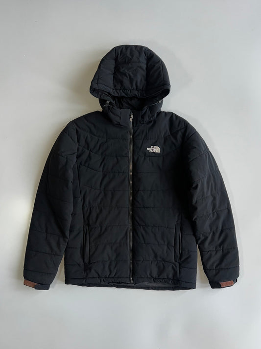 The North Face Black Quilted Puffer Detachable hood Jacket (M)