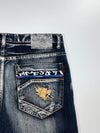 Vintage Dragon Embroidered Tribal Wash Denim Jeans (W:36|L:44)